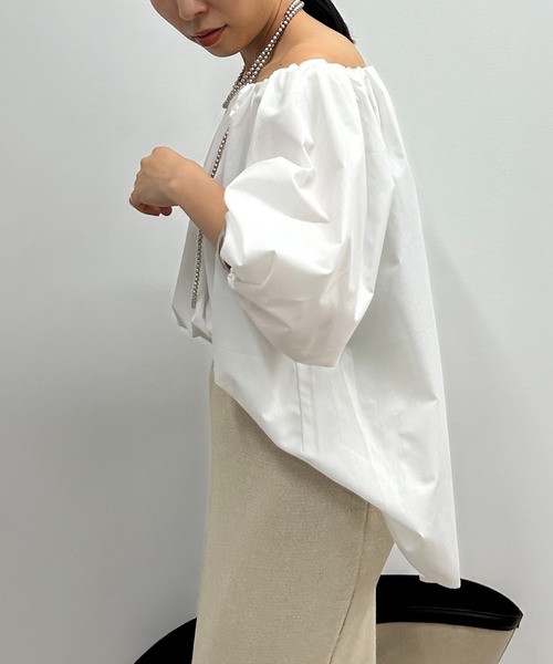 「LOUNGEDRESS」 半袖ブラウス FREE オフホワイト レディース Loungedress 「LOUNGEDRESS」 半袖ブラウス FREE オフホワイト