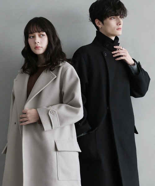 「ETELIO」 チェスターコート M ライトグレー メンズ