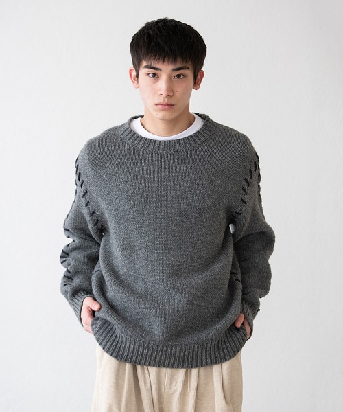 「DISCOVERED」 長袖ニット 3 ブラック メンズ_画像3