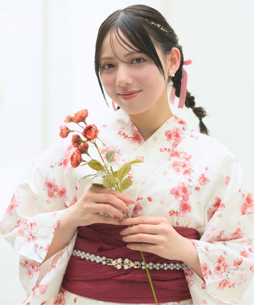 CELEN 浴衣 「1人で着られる浴衣4点セット」浴衣・兵児帯・腰紐2本「夏