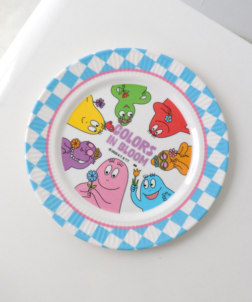 【新品未使用】希少品 バーバパパ　メラミンプレート 4枚 2015年製 プレート 17cm バーバパパ BARBAPAPA 子供用 食器 プラスチック