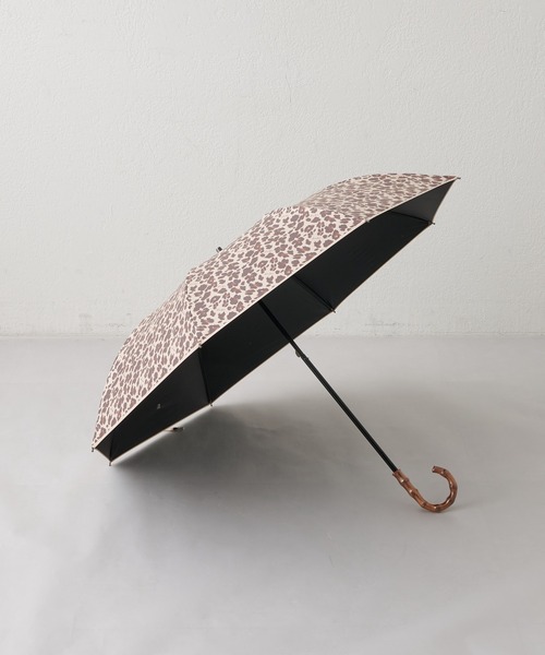 新品未使用　ウィムガゼット　晴雨兼用折り畳み傘　グレー×ゼブラ Whim Gazette 折りたたみ傘 「晴雨兼用」レオパード楽折り傘
