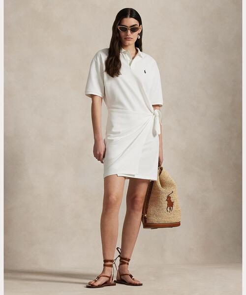 POLO RALPH LAUREN シャツワンピース ピケ Polo ラップ ミニ