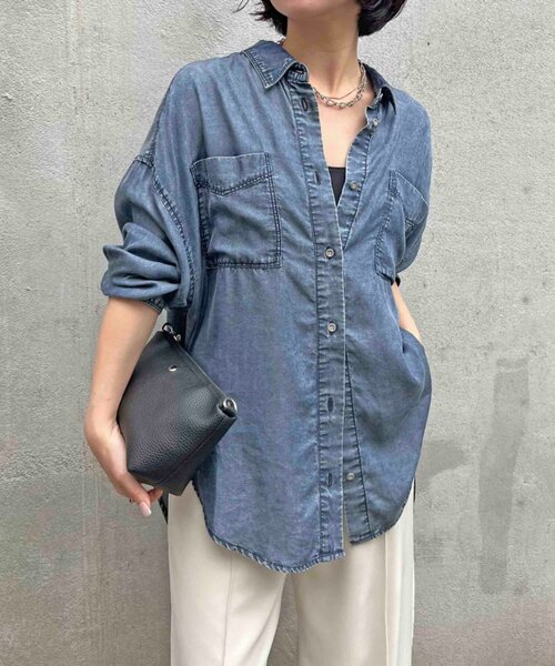 【Jena espace merveilleux】テンセルデニムシャツ Jena espace merveilleux｜【大人カジュアルに決まる】ショート