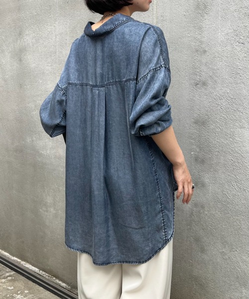 大人気jenaテンセルデニムシャツ 大人気リバイバル】【オールシーズン着用可能】テンセルデニム