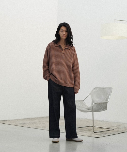 「WYM LIDNM」 長袖ニット L ベージュ メンズ