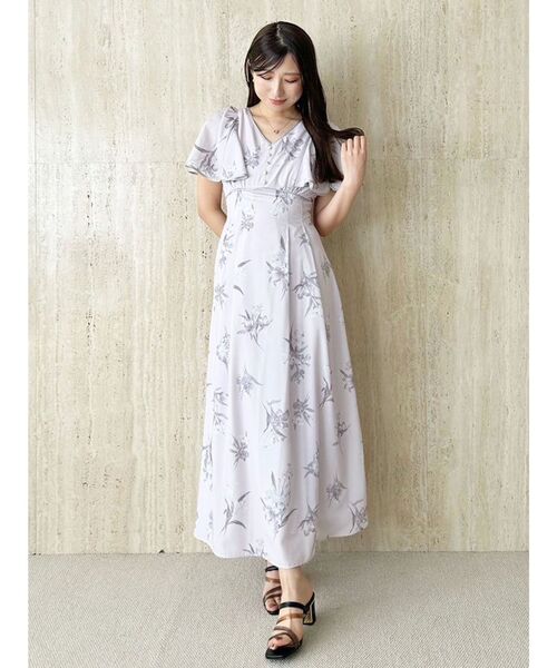 未使用　MERCURYDUO　春夏物ワンピース MERCURYDUO ワンピース パイピングフラワー花柄ワンピース