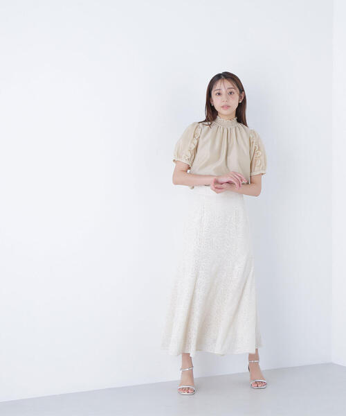 NATURAL BEAUTY BASIC マーメイドスカート NATURAL BEAUTY BASIC スカート フラワー刺繍マーメイドスカート