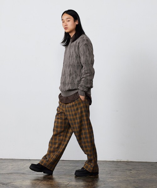 BEAMS（ビームス） パンツ ワイドテーパード ブークレ チェック