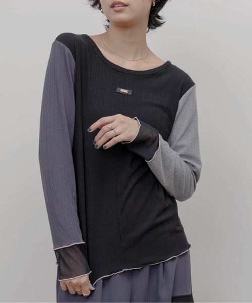 tシャツ ランダムテレコメロウトップス レディース