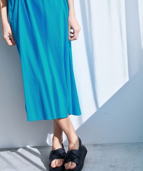 LANVIN en Bleu ワンピース ノットリボンカットソーワンピース