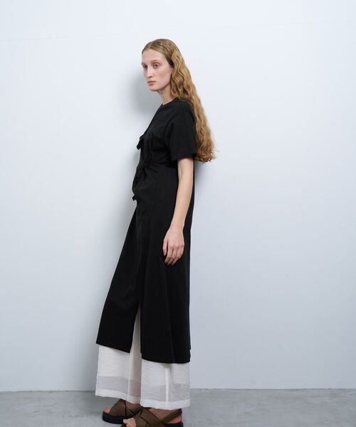 LANVIN en Bleu ワンピース ノットリボンカットソーワンピース
