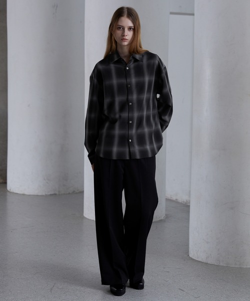 CLEL（クレイル） シャツ 「CLEL」TR Herringbone Check Shirt ＆ Tie