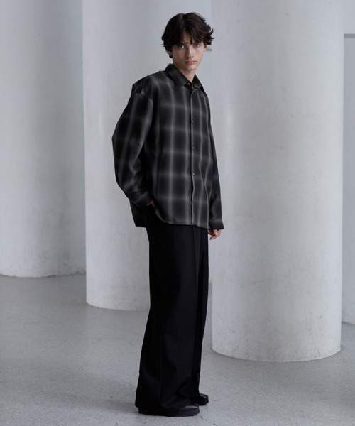 CLEL（クレイル） シャツ 「CLEL」TR Herringbone Check Shirt ＆ Tie