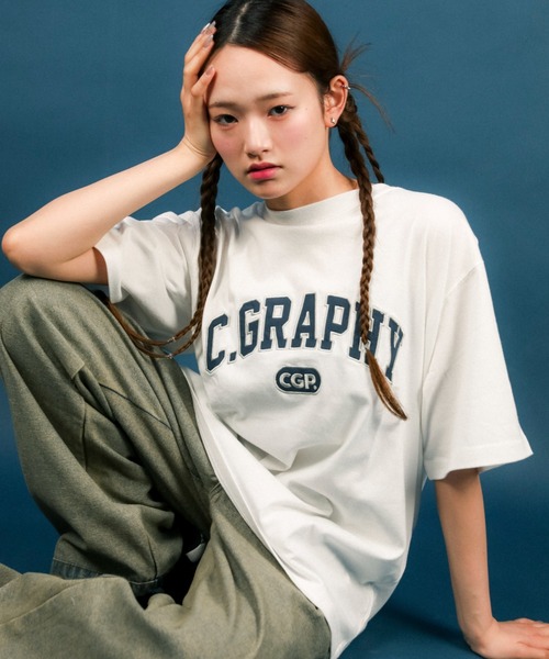 「codegraphy」 半袖Tシャツ LARGE ライトブルー メンズ
