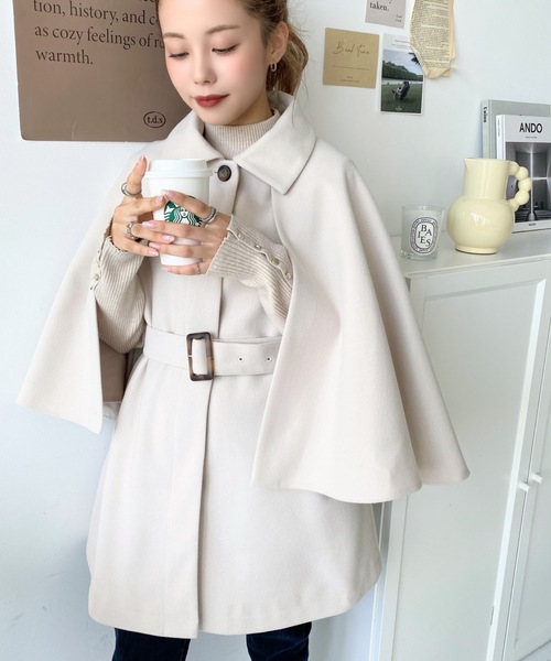 moment+ ポンチョコート M ブラウン系その他 レディース : ZOZOTOWN