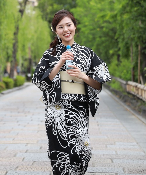 和なでしこ 浴衣 ゆとりサイズ 変わり織り浴衣3点セット