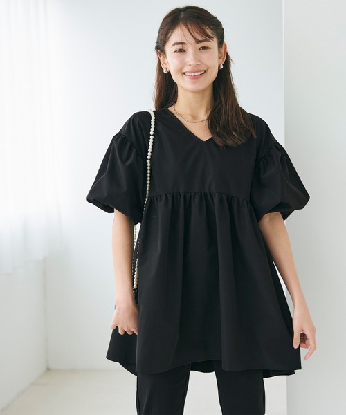 「coca（coca）」 半袖チュニック L ブラック レディース