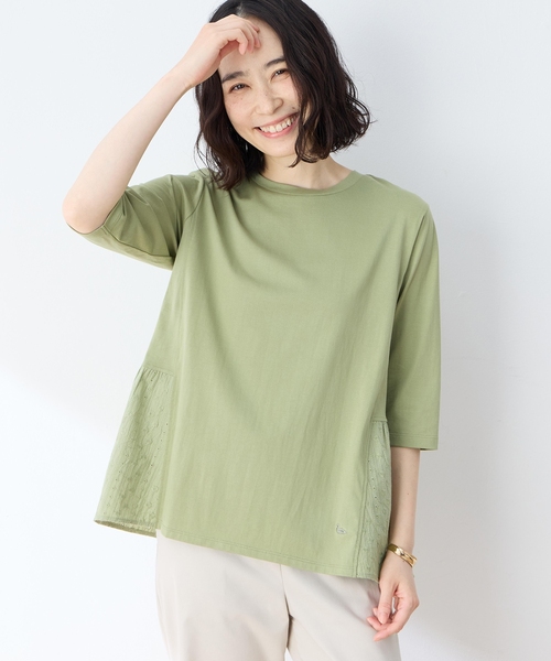 tシャツ 裾ドッキングプルオーバー「UVカット・接触冷感」 レディース