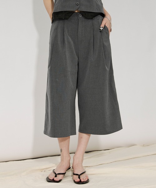 Ezick ハーフパンツ ワイドパンツ パンツ Barmuda pants ピン