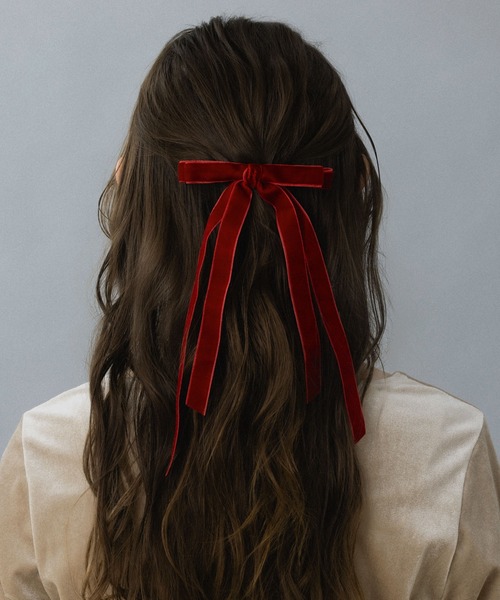 ヘアクリップ 「LA MUE」ベロアリボンバレッタ : ZOZOTOWN Yahoo!店