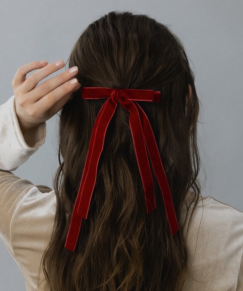 ヘアクリップ 「LA MUE」ベロアリボンバレッタ : ZOZOTOWN Yahoo!店
