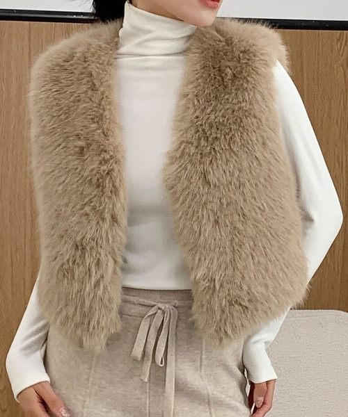 VOLATA 山羊のファーベスト　ジレ VOLATA 山羊のファーベスト ジレ - メルカリ