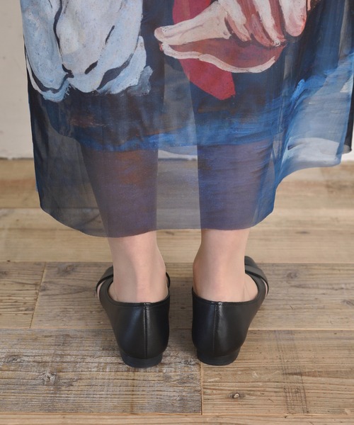 「ALPHA CUBIC」 フラットサンダル 24.5cm アイボリー レディース_画像4