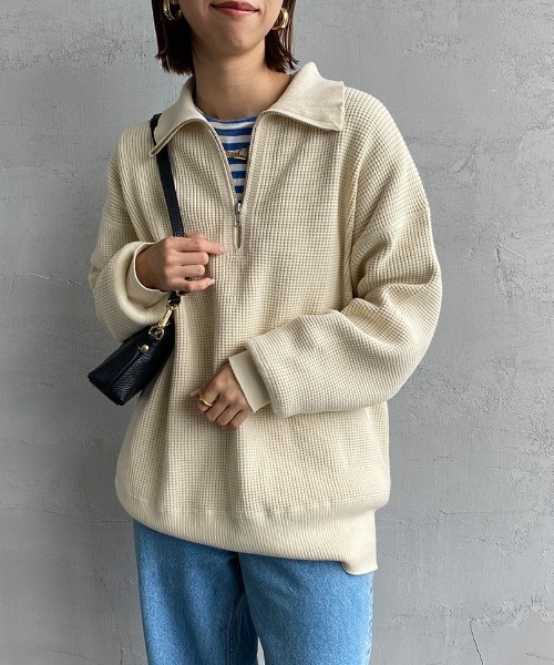 【中古】シンゾーン Shinzone 24SS KNIT SHIRT トップス ニットシャツ 長袖 FO 黄 イエロー /DF ■OS レディース THE SHINZONE（ザ シンゾーン） 長袖ニット - イエロー レディース