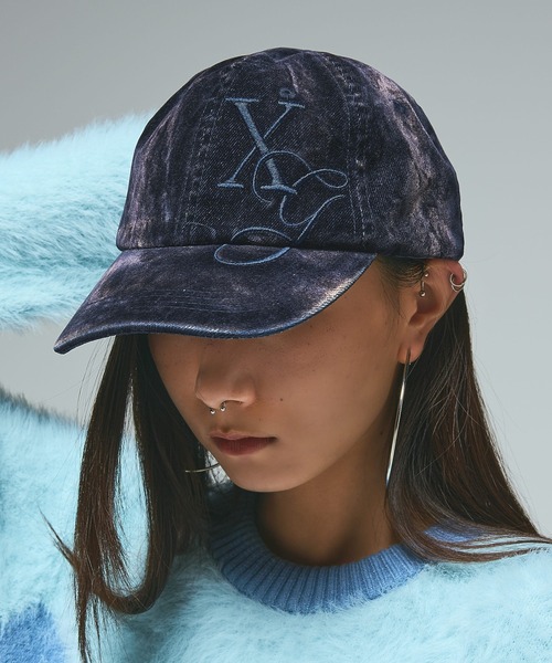 X-girl（エックスガール） キャップ 帽子 FLOCKED DENIM 6PANEL CAP
