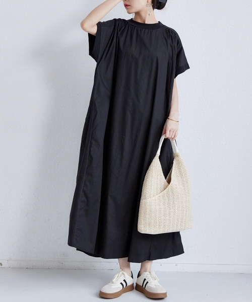 「MAISON DE THERESE」 半袖ワンピース FREE ネイビー レディース_画像3