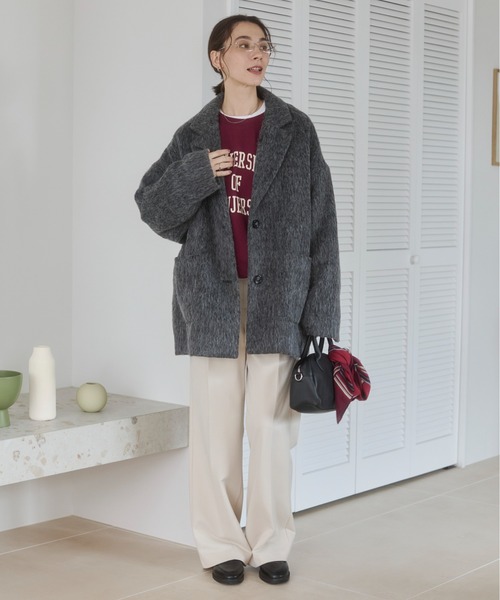 ANGIE コート チェスターコート シャギー ミドル丈 オーバーサイズ