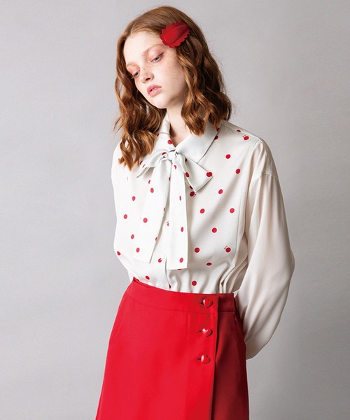 MILK - MILK♡ビューティーニュースブラウス MILK（ミルク） ブラウス シャツ ドットシャツ レディース : ZOZOTOWN