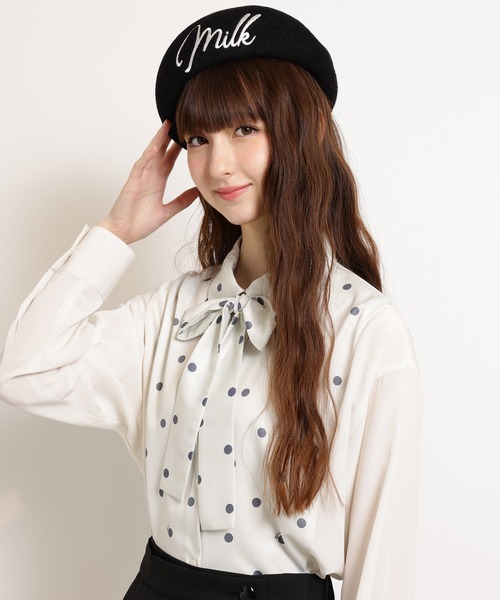 MILK - MILK♡ビューティーニュースブラウス MILK（ミルク） ブラウス シャツ ドットシャツ レディース : ZOZOTOWN