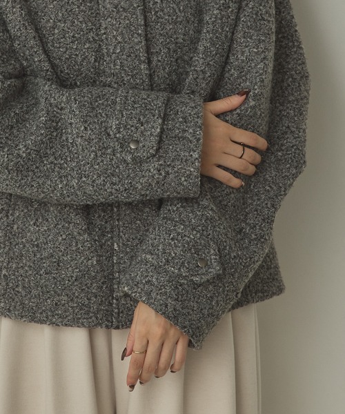 くるるやっくレーベルアンダーコンストラクション　ショートブルゾン hunch（ハンチ） ブルゾン アウター くるくるブークレ ショート