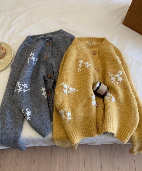 DIAVEL ニット セーター 「限定カラー」金木犀刺繍モヘア風