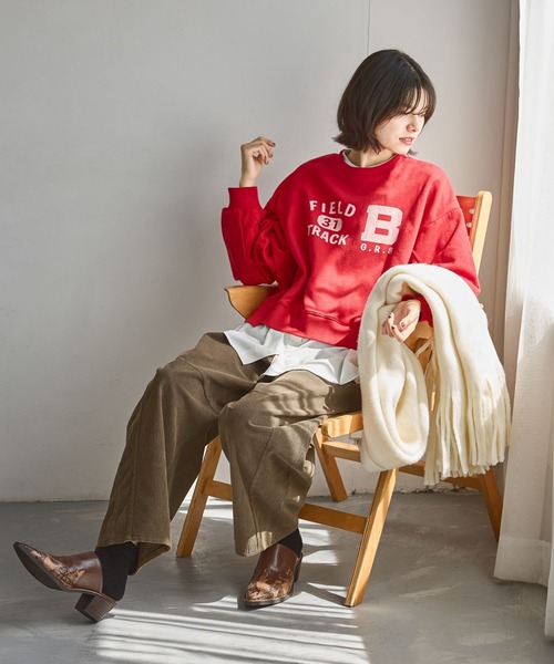 niko and…（ニコアンド） トレーナー スウェット サンドブラスト風