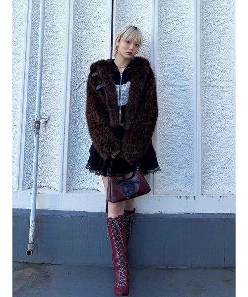 jouetie（ジュエティ） ニット セーター レースドッキングジップニット