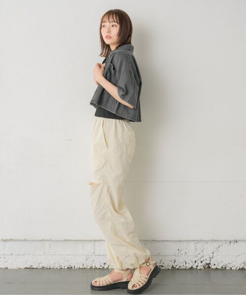 「RETRO GIRL」 イージーパンツ - グレー レディース_画像6