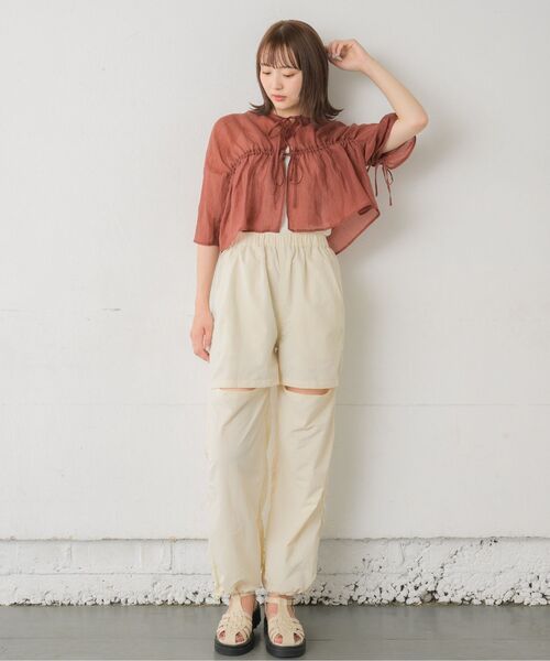 「RETRO GIRL」 イージーパンツ - グレー レディース_画像8