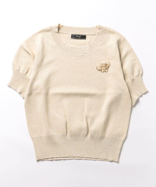 「SWINGLE」 半袖ニット FREE オフホワイト レディース_画像5