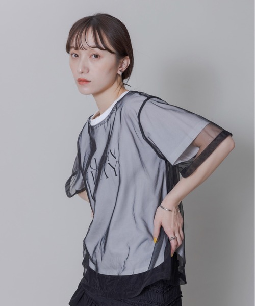 「Eimee Law」 半袖Tシャツ FREE ライトグレー レディース_画像9