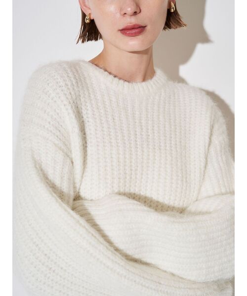 美品✨エレンディーク【02】ブラッシュヤーンニットドッキングワンピース チュール ブラッシュヤーンニットドッキングワンピース（ワンピース）｜ELENDEEK