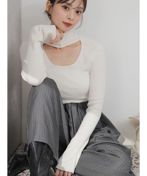 SNIDEL（スナイデル） ニット セーター 2wayクロップドハイネックプル