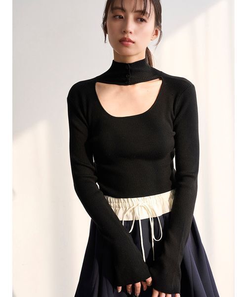 STAND ALONE クロップド丈　ハイネック　プルオーバー SNIDEL（スナイデル） ニット セーター 2wayクロップドハイネックプル