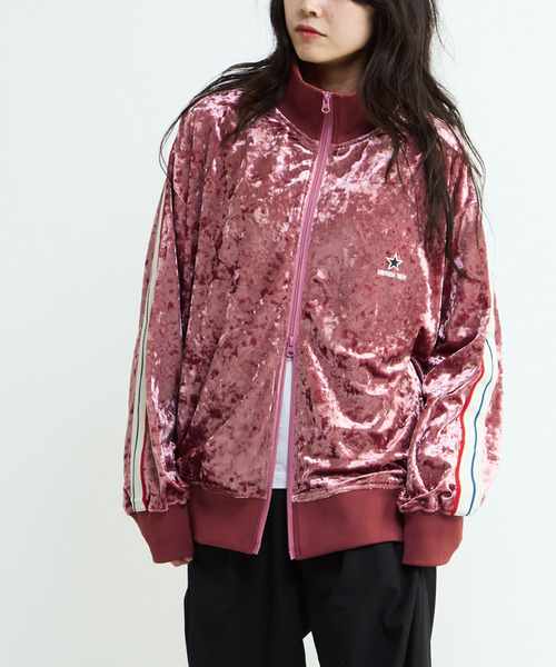 CONVERSE TOKYO ジャージ SIDE LINE CRASHED VELOR TRACK JACKET
