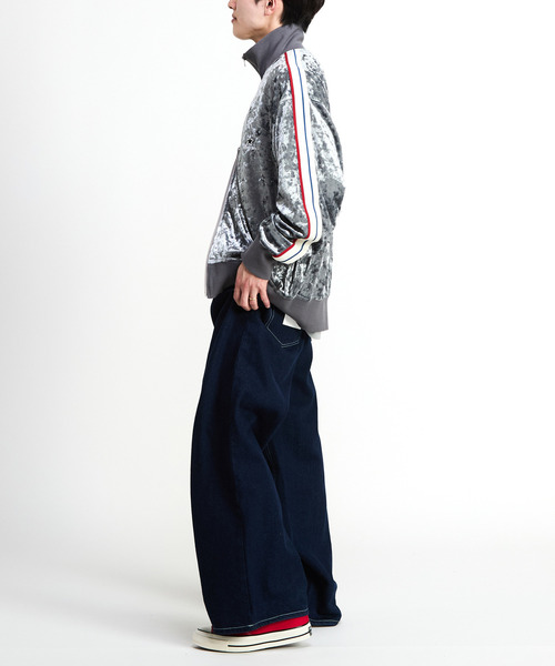 CONVERSE TOKYO ジャージ SIDE LINE CRASHED VELOR TRACK JACKET