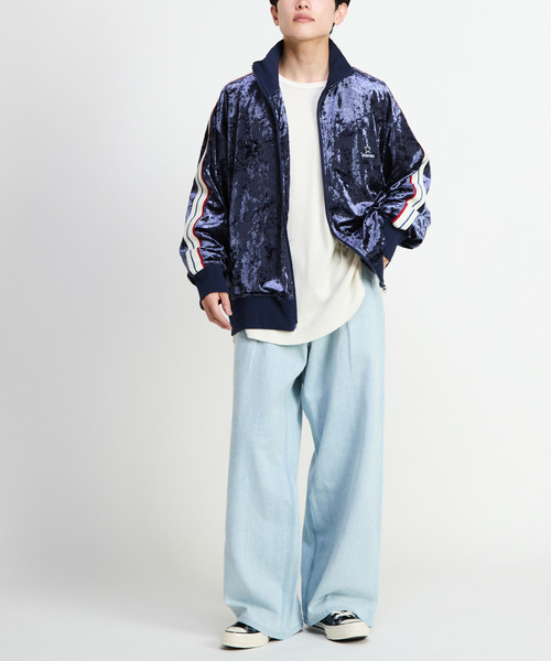 新品コンバーストウキョウサイドライン クラッシュベロアトラックジャケットM SIDE LINE CRASHED VELOR TRACK JACKET｜CONVERSE TOKYO (コンバース