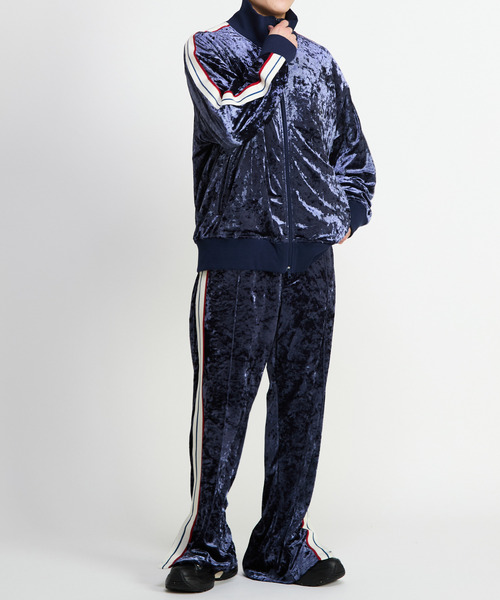新品コンバーストウキョウサイドライン クラッシュベロアトラックジャケットM CONVERSE TOKYO ジャージ SIDE LINE CRASHED VELOR TRACK JACKET