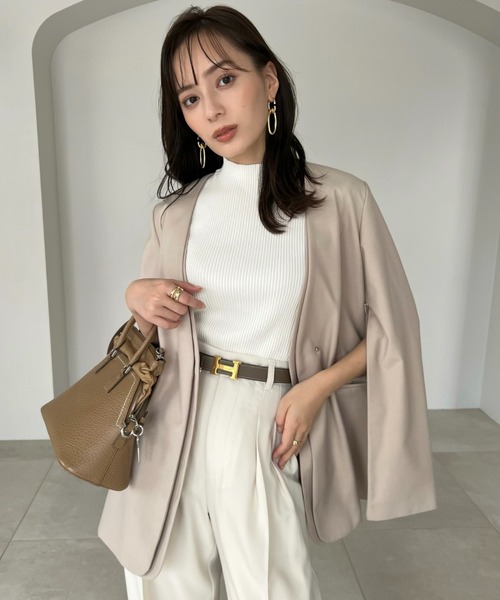 anuans（アニュアンス） ノーカラージャケット FREE ベージュ